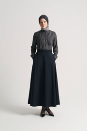 Flounce Comfort Skirt - Navy Blue