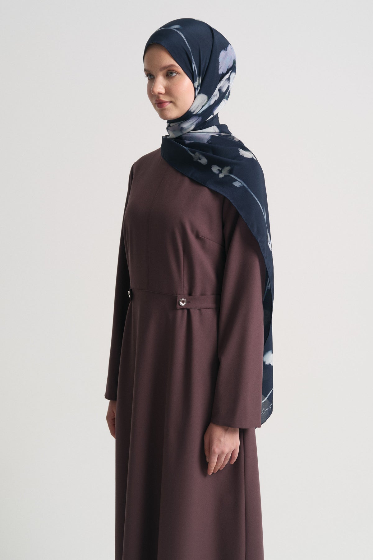 Sıfır Yaka Elbise - Mürdüm