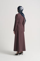 Sıfır Yaka Elbise - Mürdüm