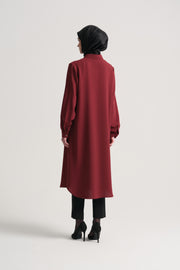 Woven Tunic with Side Slits - Tile