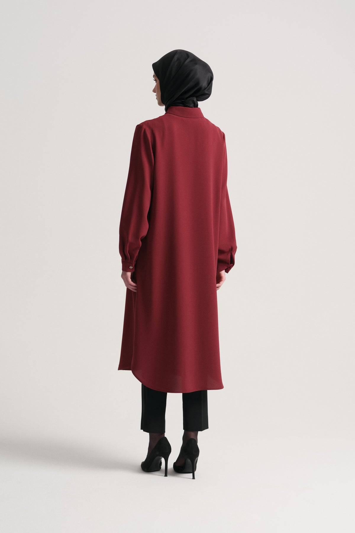 Woven Tunic with Side Slits - Tile