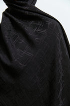 Monogram Lyocell Karışım Jakarlı Natural Şal - Siyah TUĞBA