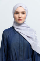 Monogram Lyocell Karışım Jakarlı Natural Şal - Lila TUĞBA