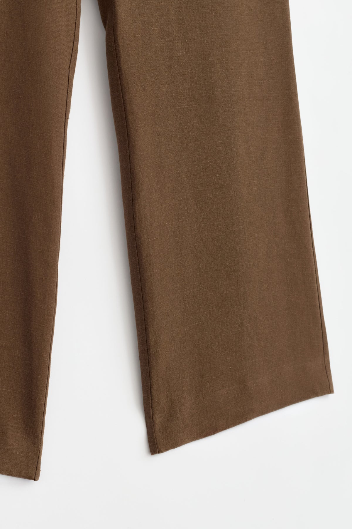 100% Linen Side Pocket Relaxed Fit Trousers - Coffee