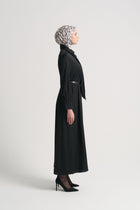 Şal Yaka Elbise - Siyah