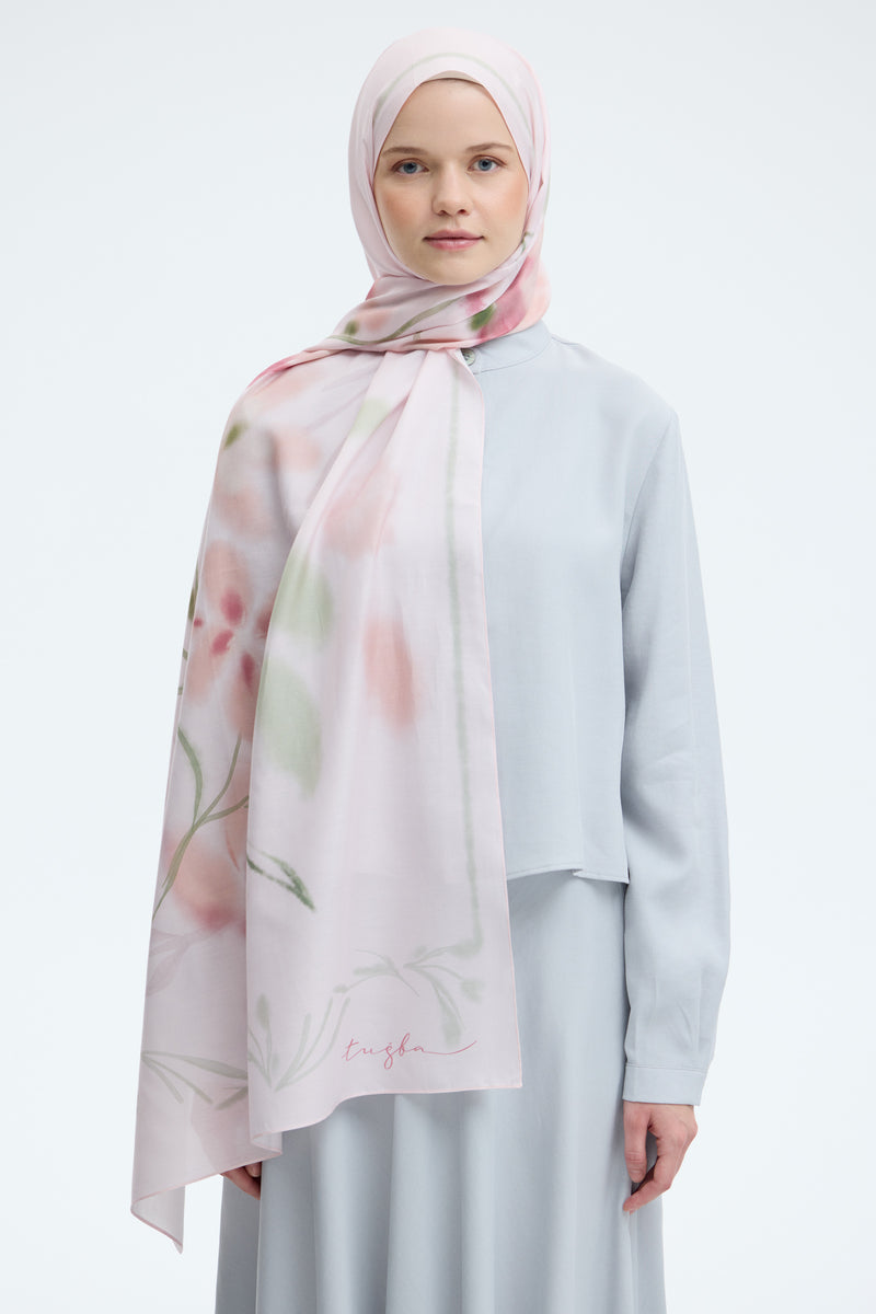 Letafet İpek Karışımlı Natural Şal - Pembe TUĞBA