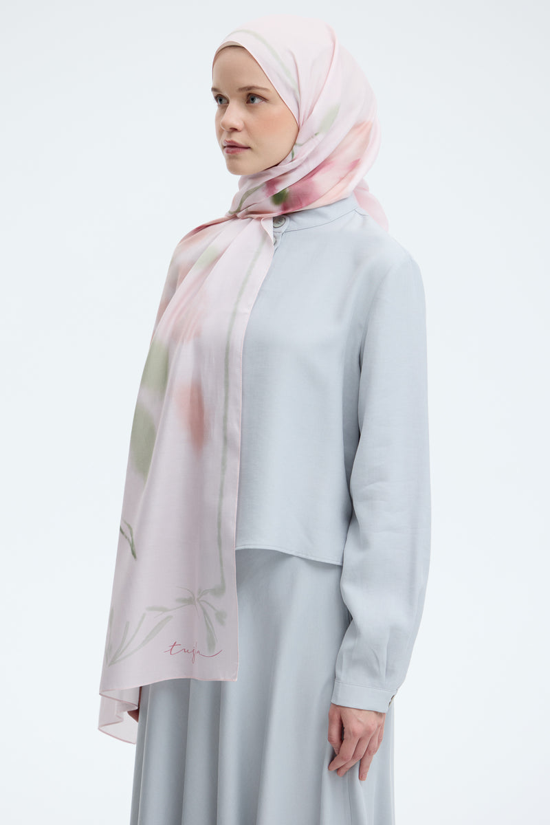 Letafet İpek Karışımlı Natural Şal - Pembe TUĞBA