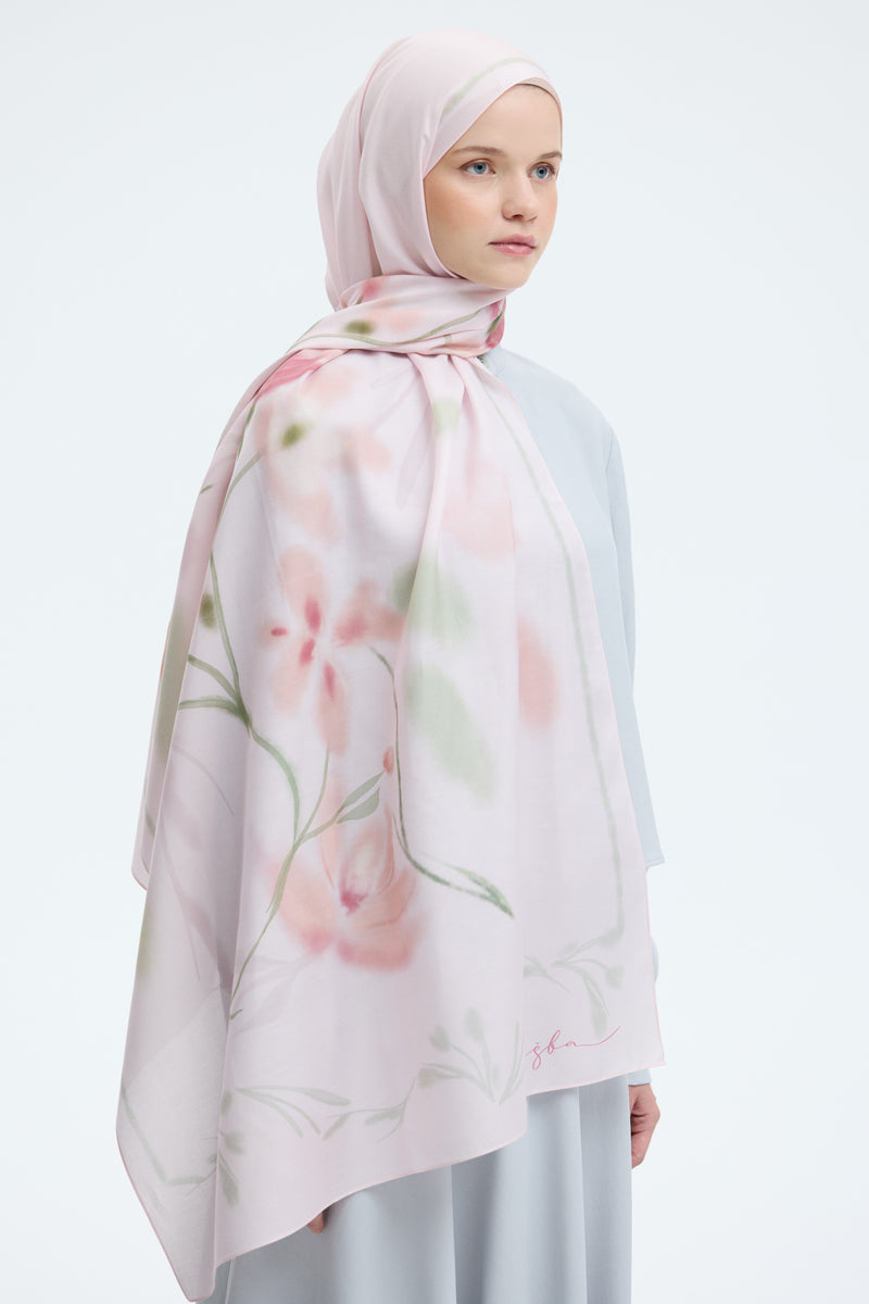 Letafet İpek Karışımlı Natural Şal - Pembe TUĞBA