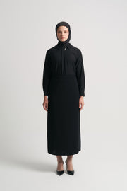 Slit Detail Skirt - Black