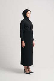 Slit Detail Skirt - Black