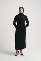 Slit Detail Skirt - Black