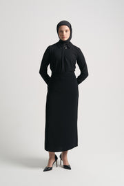 Slit Detail Skirt - Black