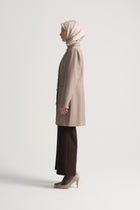 Double-Breasted Button Detail Jacket - Mink