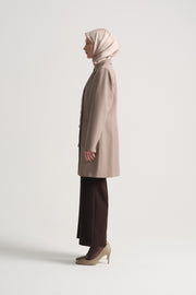 Double-Breasted Button Detail Jacket - Mink