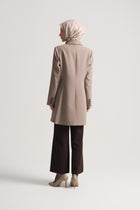 Double-Breasted Button Detail Jacket - Mink