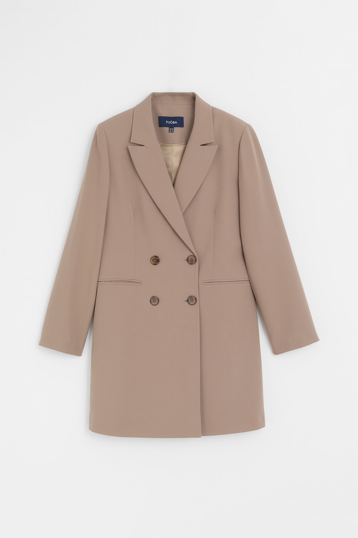 Double-Breasted Button Detail Jacket - Mink