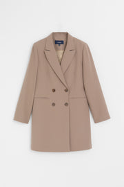 Double-Breasted Button Detail Jacket - Mink