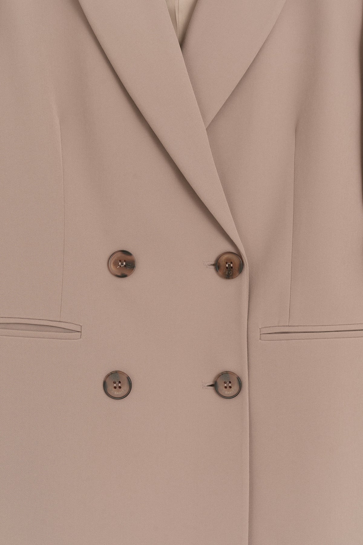 Double-Breasted Button Detail Jacket - Mink