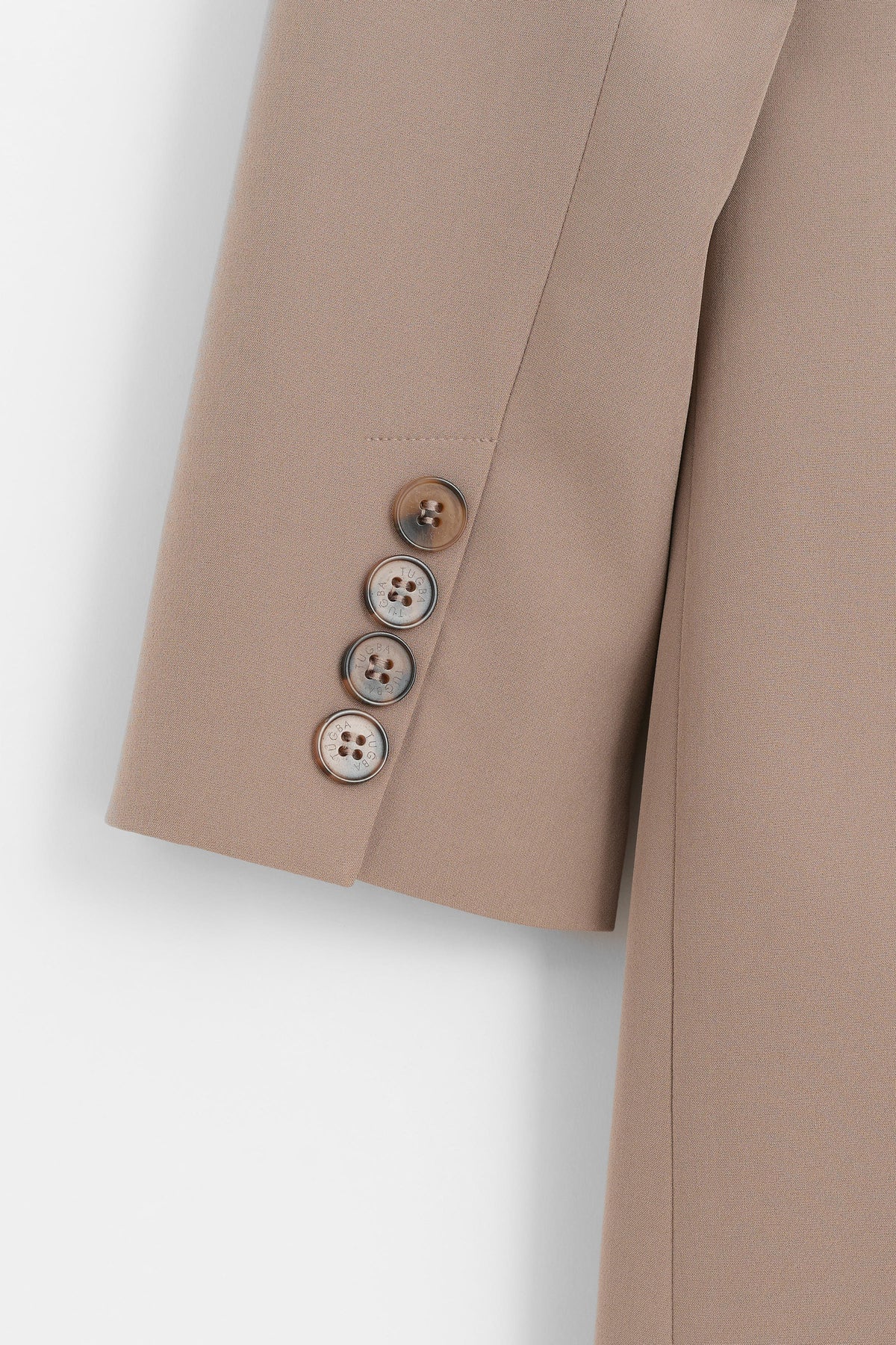 Double-Breasted Button Detail Jacket - Mink
