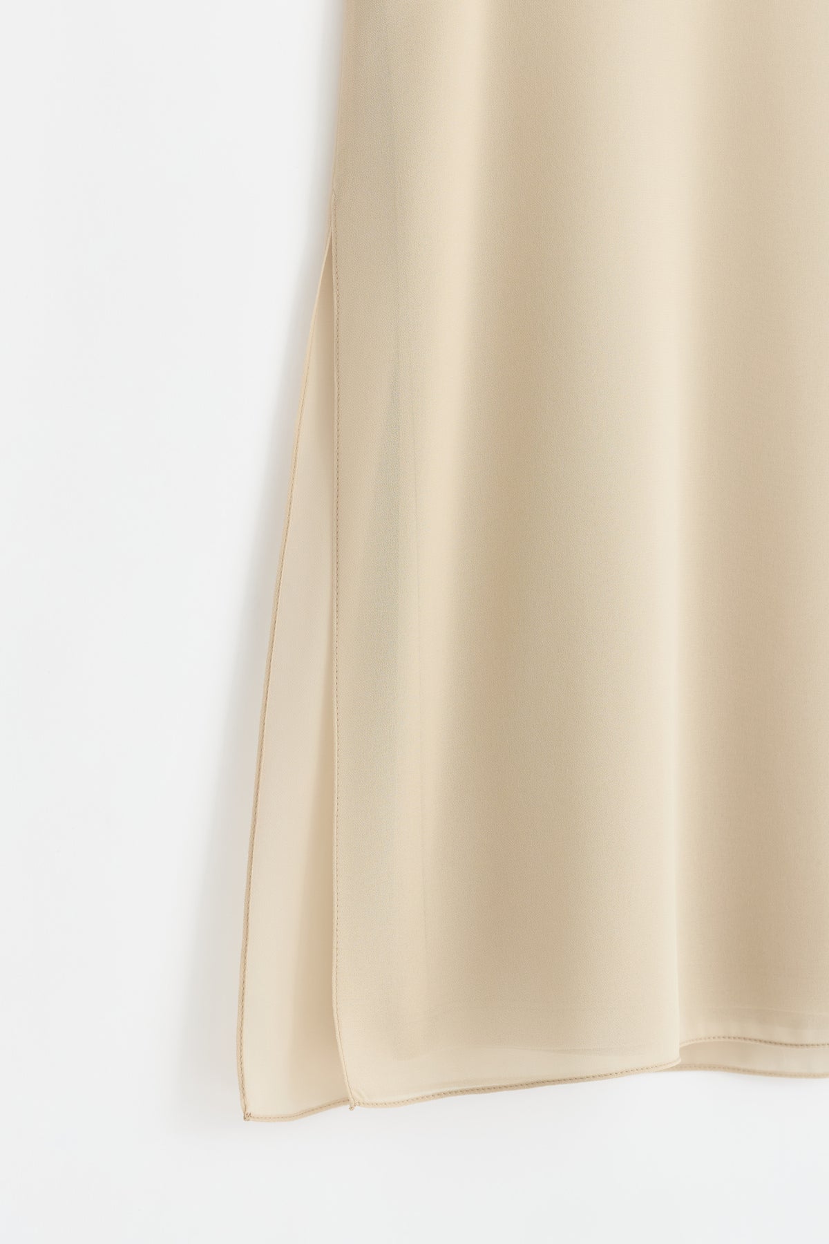 Rayon Blend Sleeveless Blouse - Beige
