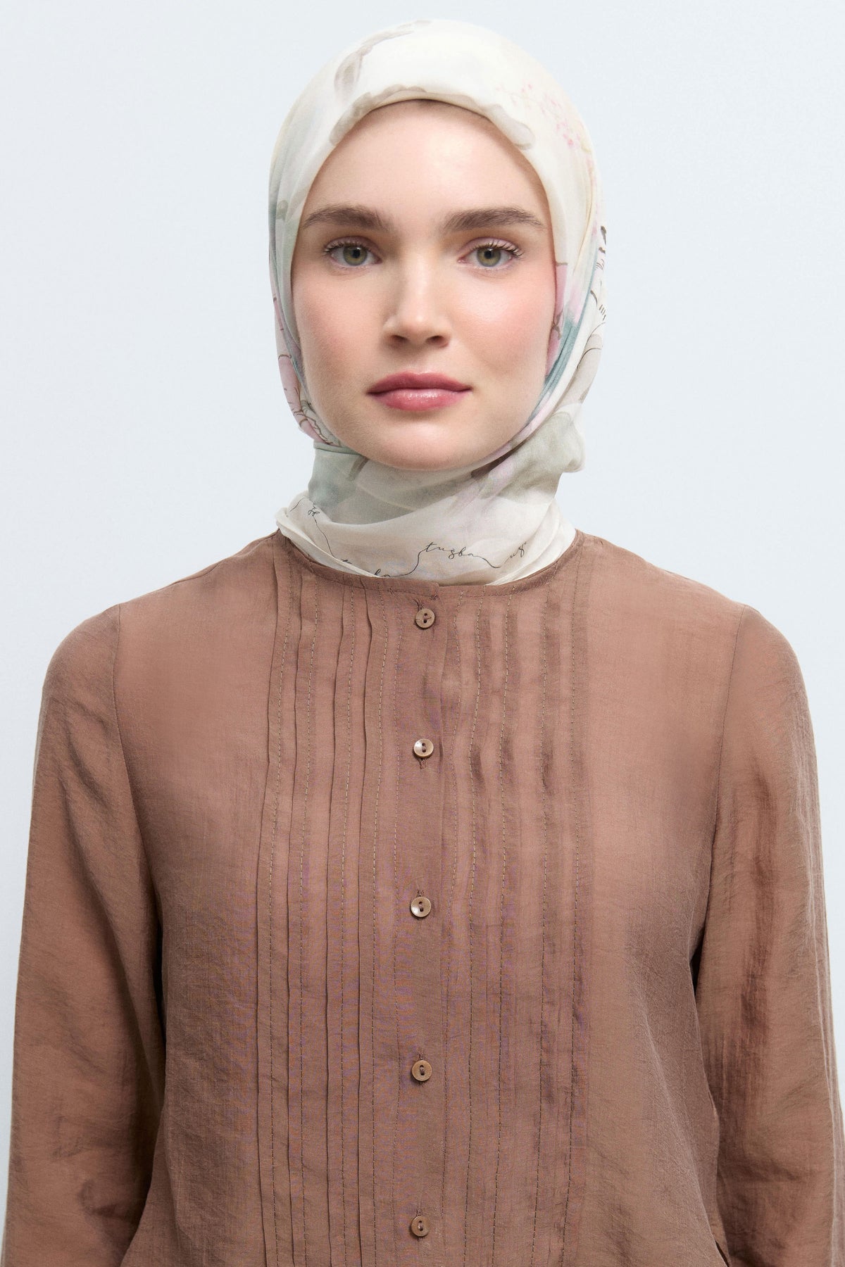 Ferahnüma %100 Pamuk Natural Eşarp - Ekru TUĞBA