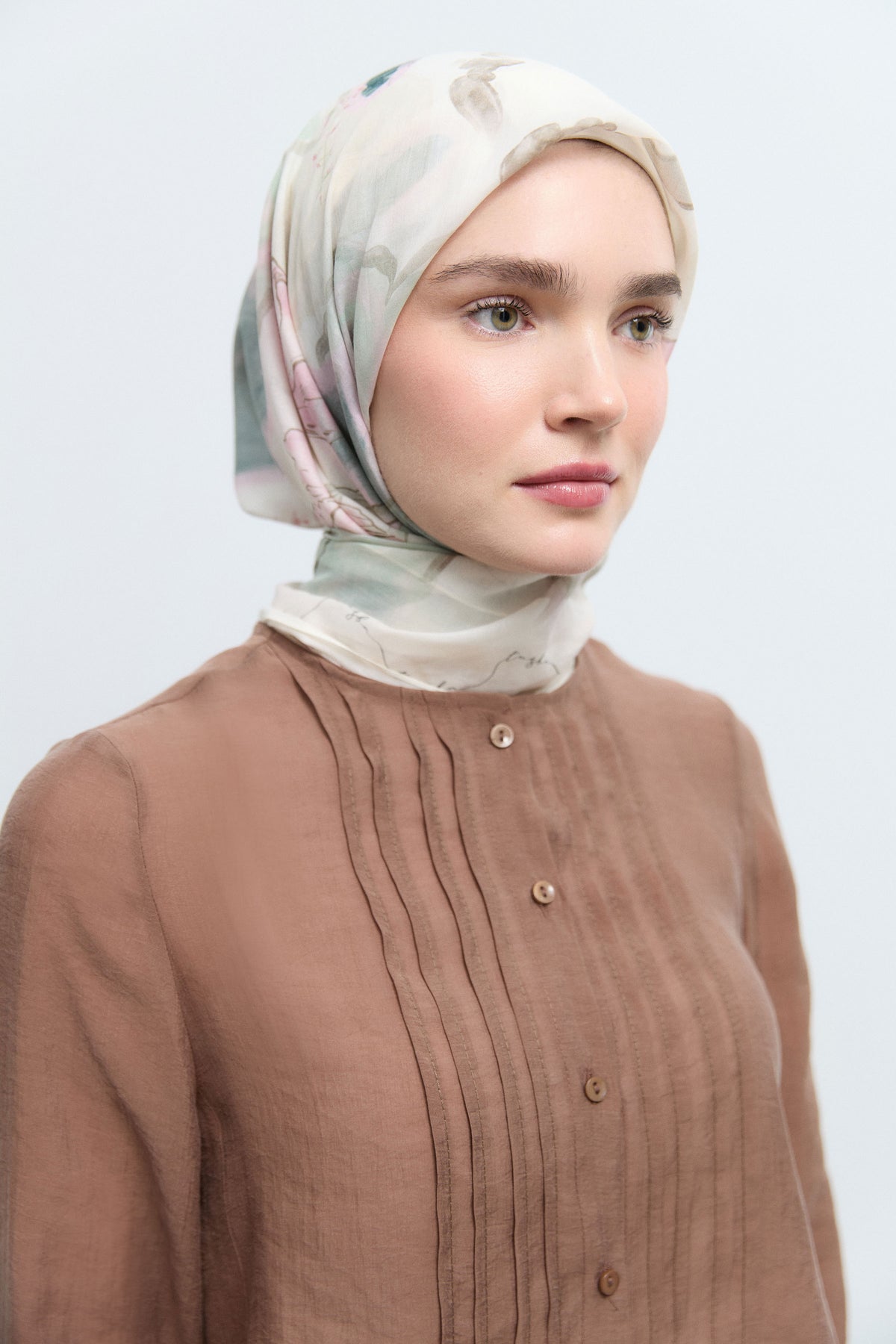 Ferahnüma %100 Pamuk Natural Eşarp - Ekru TUĞBA