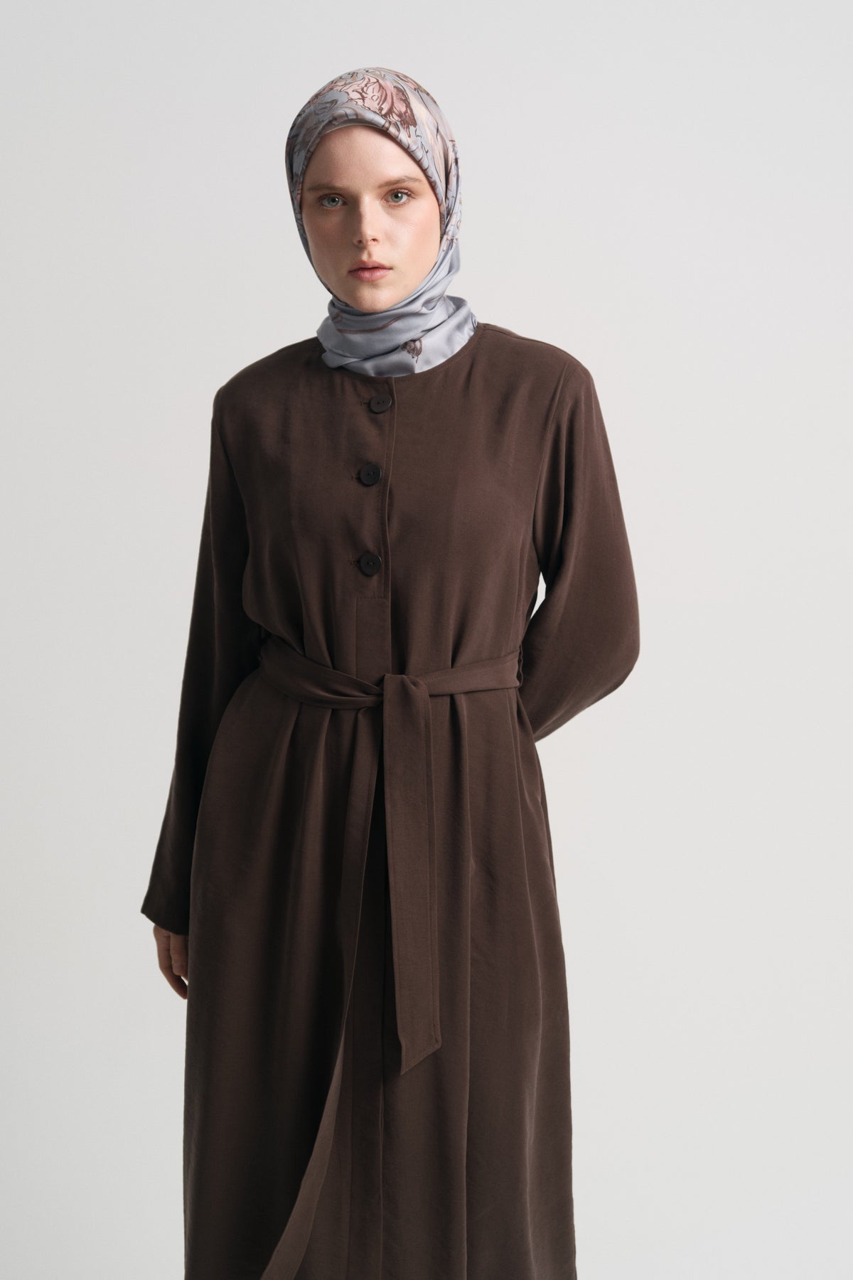 Modal Blend Belted Farace - Coffee