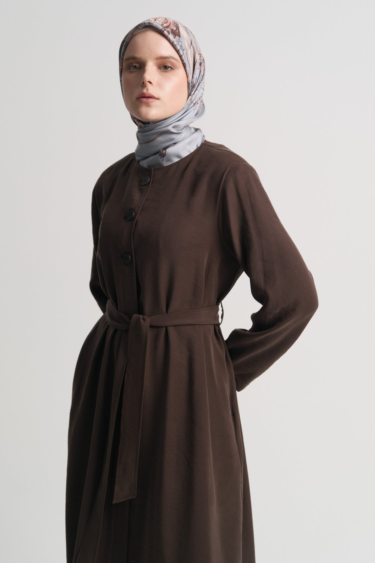 Modal Blend Belted Farace - Coffee