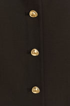Wool Blend Button-Up Jacket - Brown