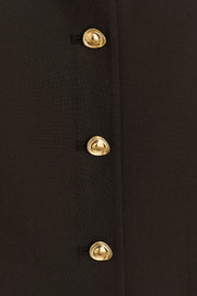 Wool Blend Button-Up Jacket - Brown