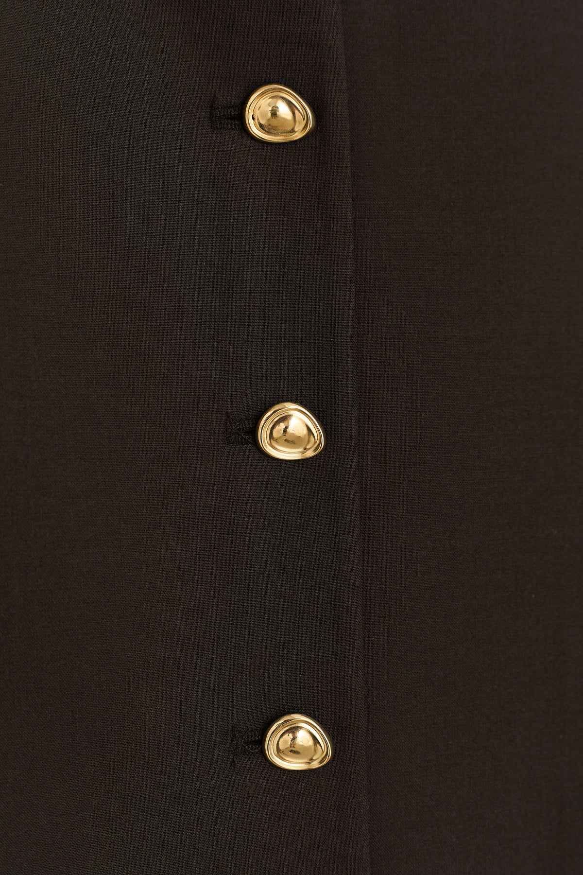 Wool Blend Button-Up Jacket - Brown