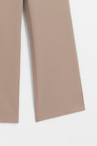 Wide Leg Elastic Waist Trousers - Mink