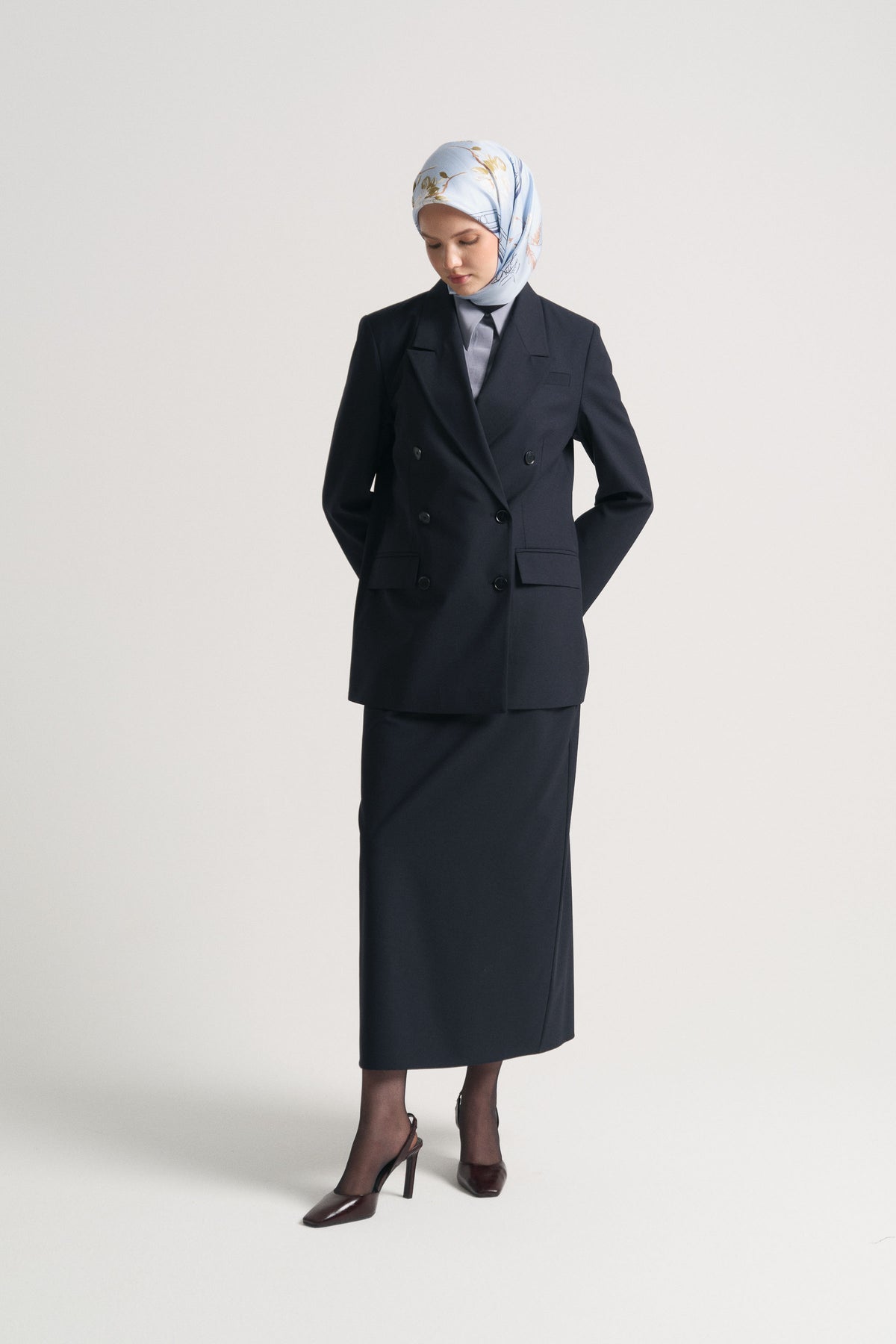 Double-Breasted Jacket - Navy Blue