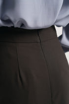 Pencil Skirt with Slit Detail - Brown