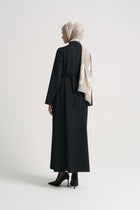 Abaya with Shawl Detail at the Neck - Black