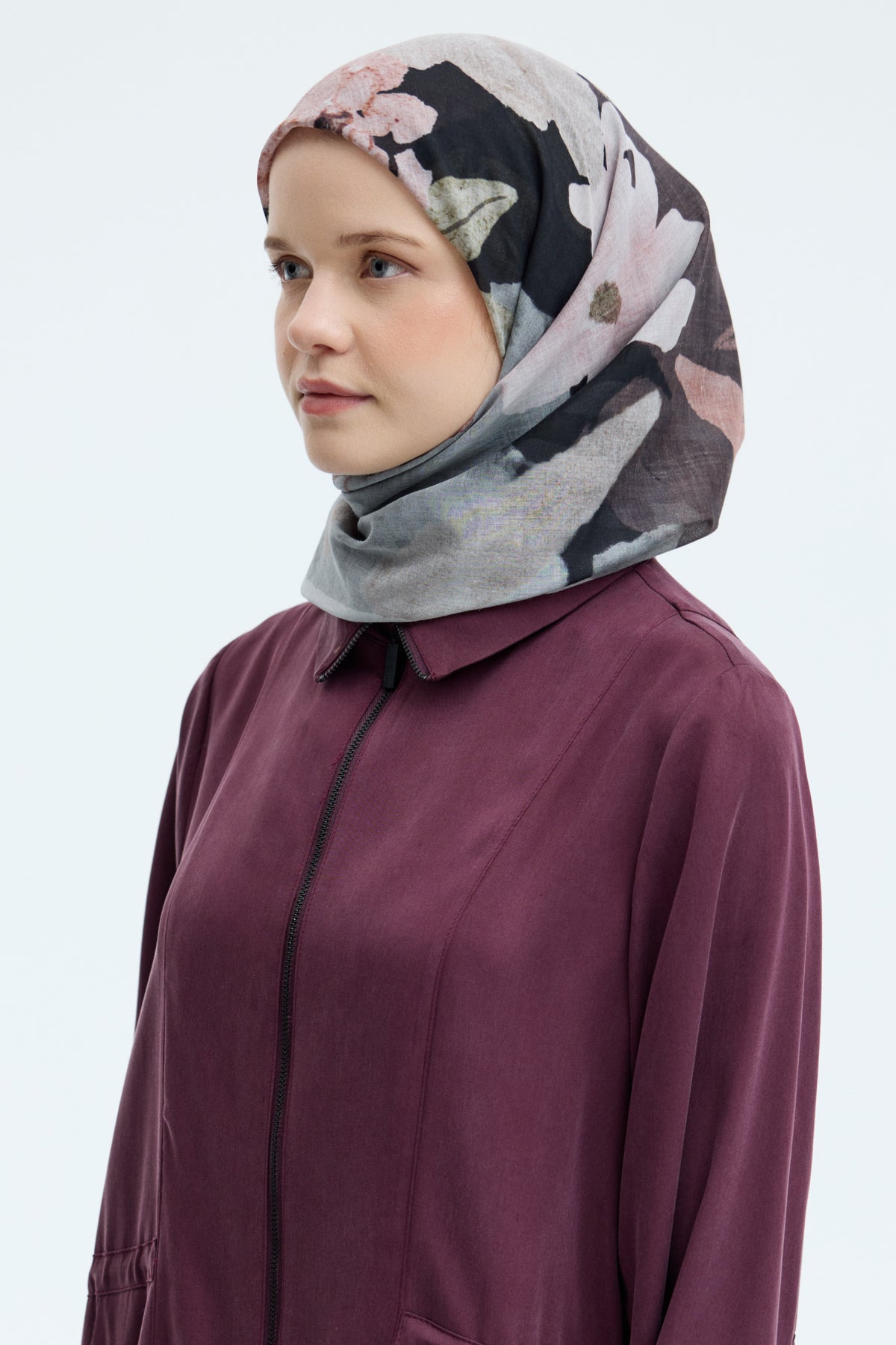 Dilrüba %100 Pamuk Natural Eşarp - Siyah TUĞBA