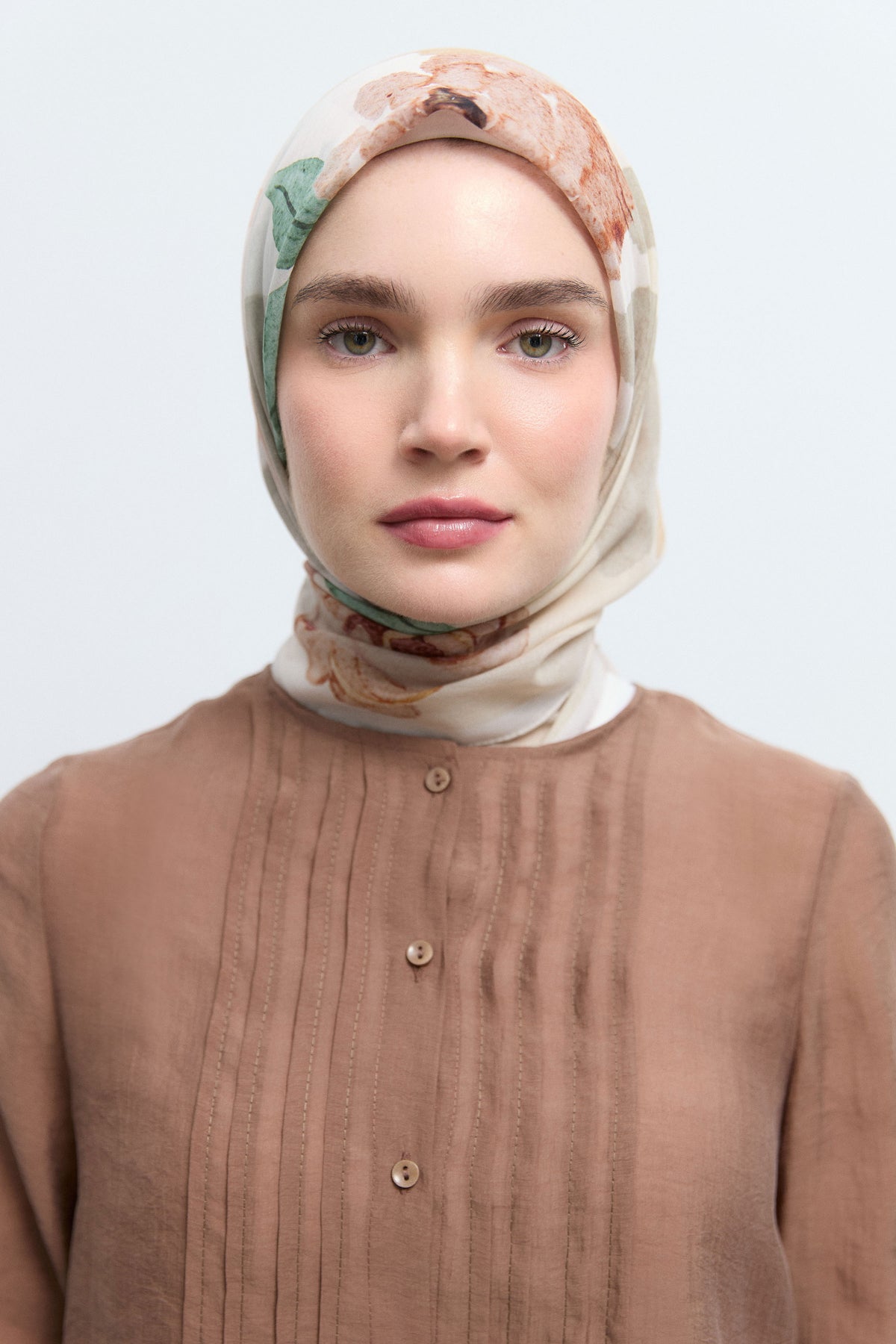 Dilrüba %100 Pamuk Natural Eşarp - Vizon