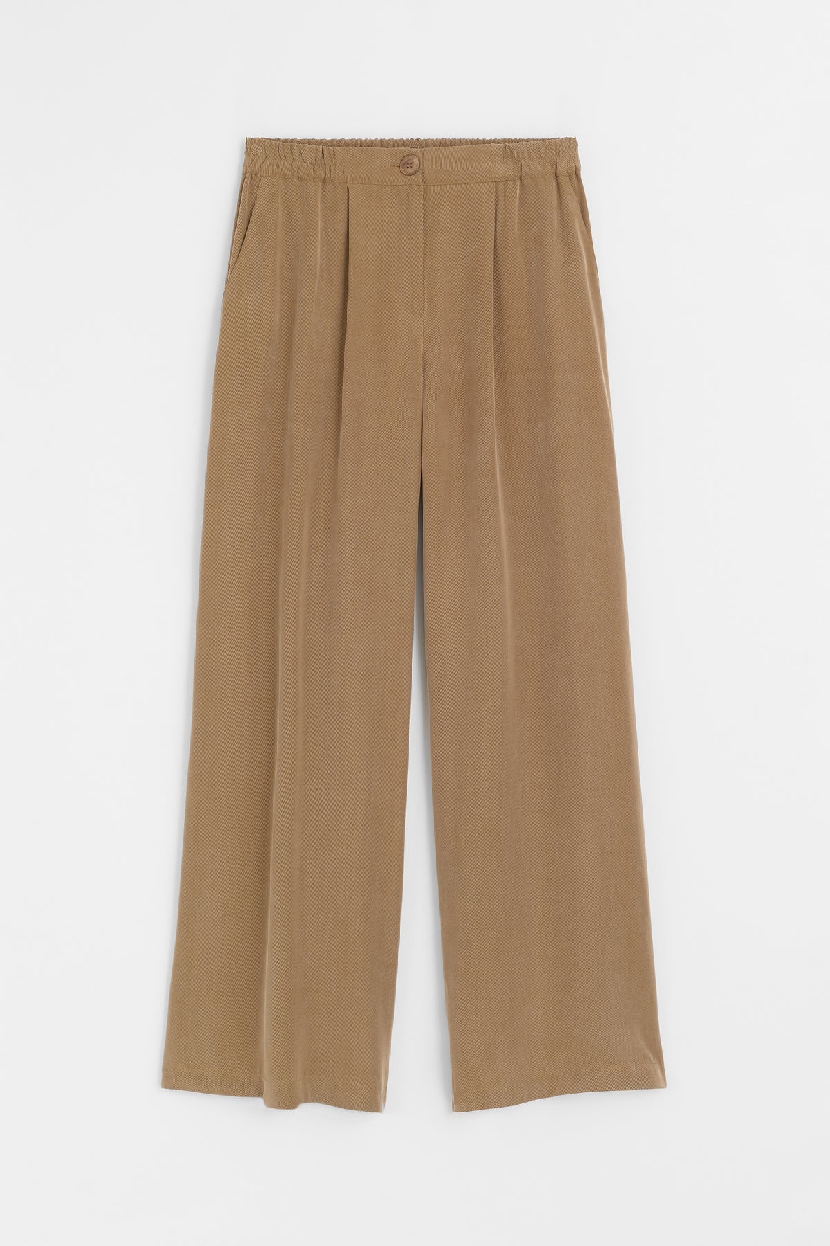 Lyocell Karışım Bol Kesim Pantolon - Olive