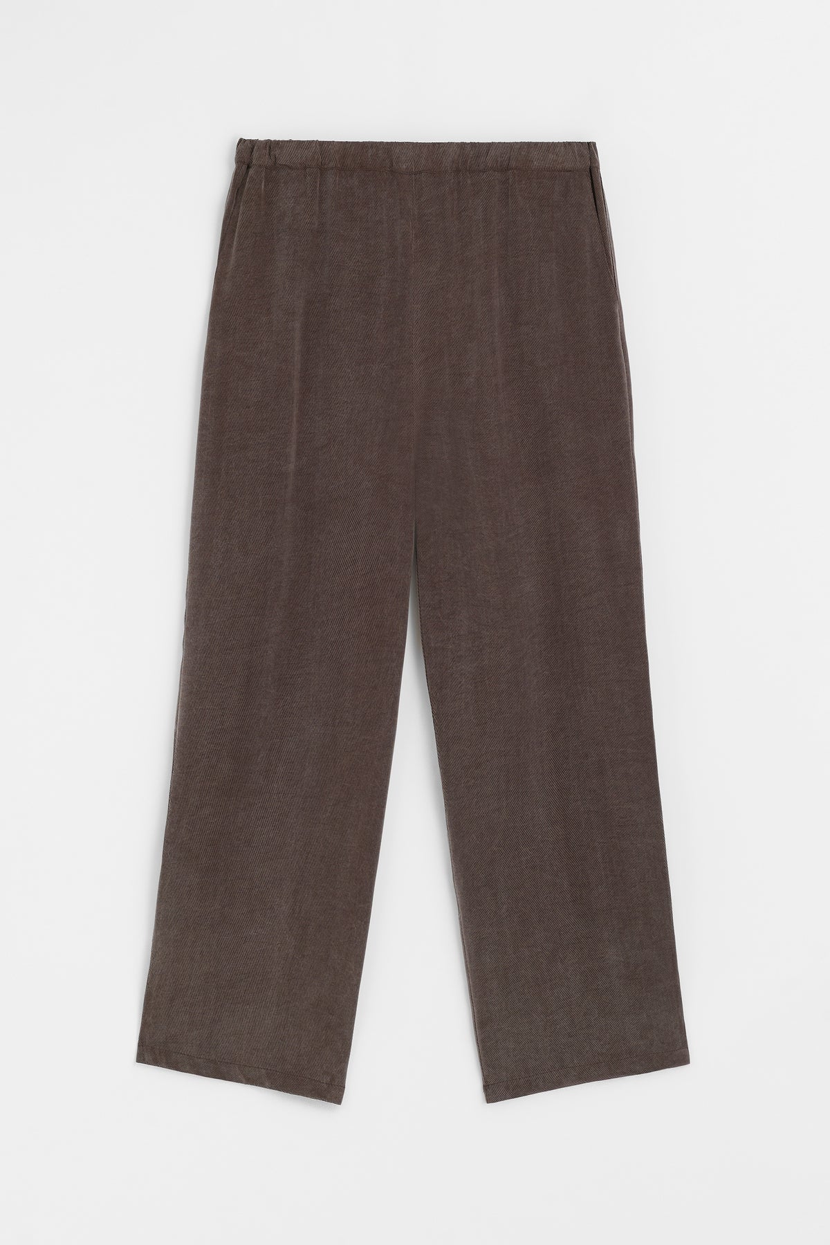 Lyocell Blend Gathered Waist Set - Coffee