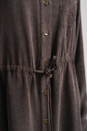 Lyocell Blend Gathered Waist Set - Coffee