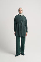 Lyocell Blend Gathered Waist Set - Petrol