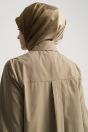 100% Cotton Shirt Collar Tunic - Khaki