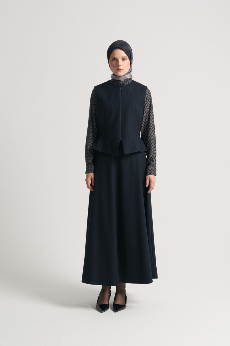 Zip-Up Sweater - Navy Blue