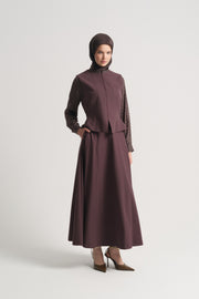 Fermuarlı Süveter - Mürdüm