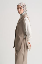 Vest with Slit Detail - Beige