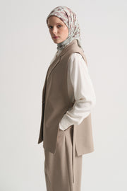 Vest with Slit Detail - Beige