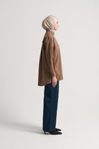 100% Cotton Epaulette Shirt - Camel