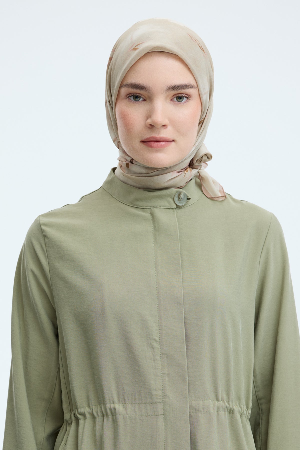 Fulya Pamuk Karışımlı Natural Eşarp - Pudra