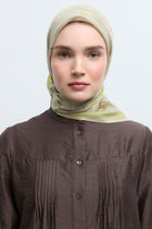 Fulya Pamuk Karışımlı Natural Eşarp - Yeşil TUĞBA