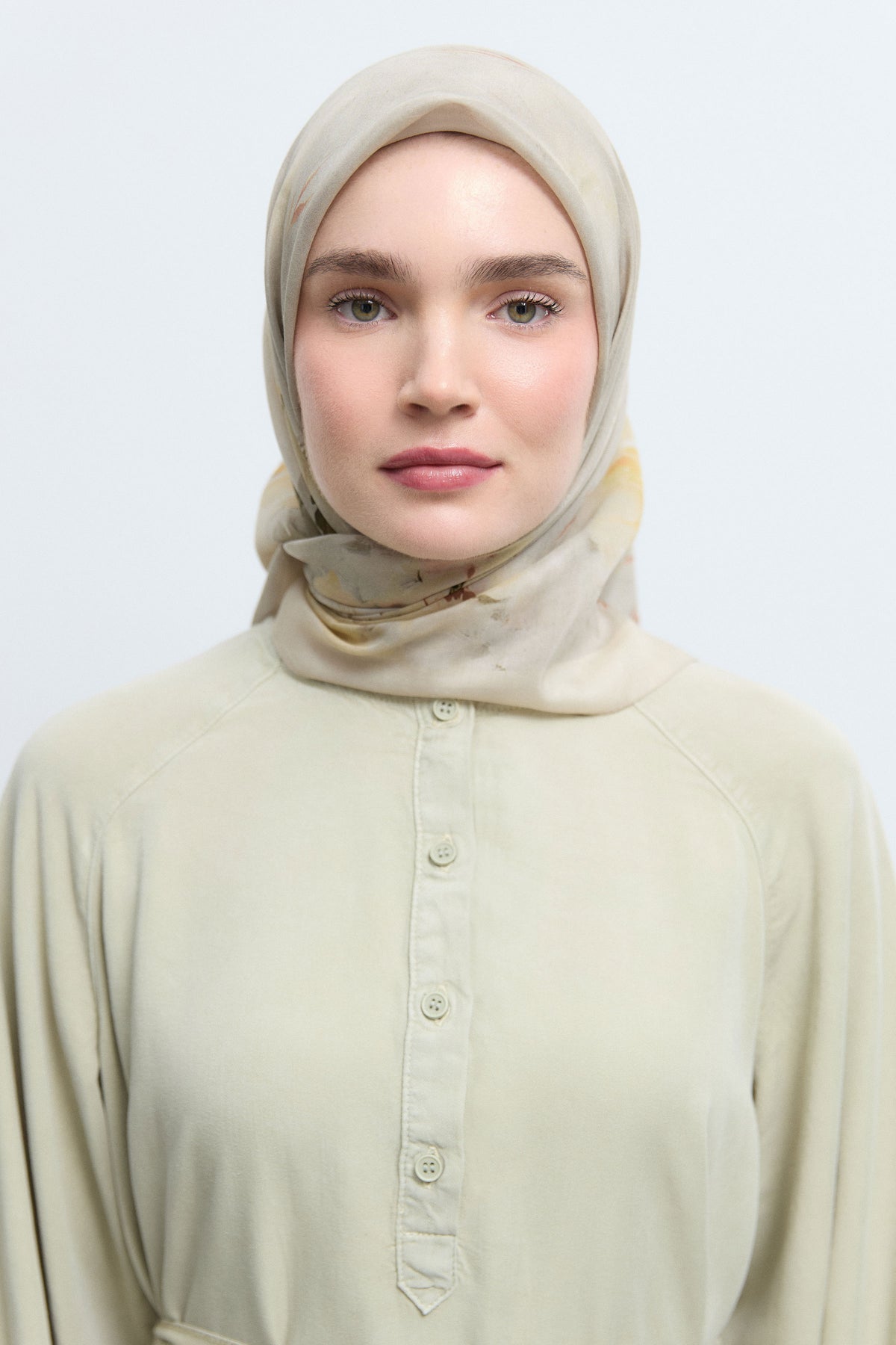 Fulya Pamuk Karışımlı Natural Eşarp - Sarı